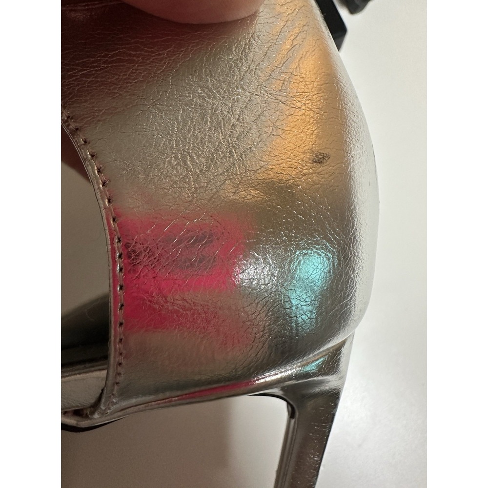 ZARA Women's Silver Metallic Pointed Toe Stiletto Heeled Pumps US 9 EU 40 NEW‎ - Picture 10 of 12